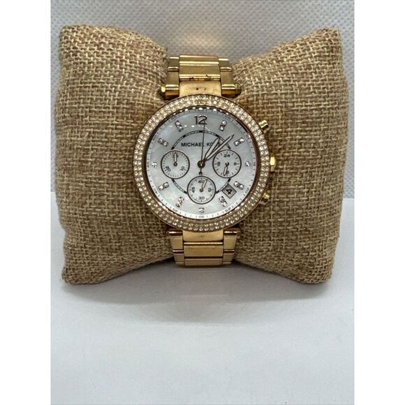 Michael Kors Parker MK5491 Women's Gold Stainless Steel Analog Dial Watch JNA370 - Picture 1 of 11